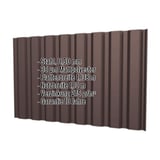 Trapezblech T20M Wand Schokoladenbraun RAL 8017, 0,50 mm Stahl, mit eingeblendeten Eckdaten