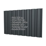 Trapezblech T20M Wand, Anthrazitgrau RAL 7016, 0,63 mm, mit eingeblendeten Eckdaten