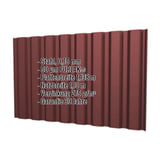 Trapezblech T20M Wand Rotbraun RAL 8012, 0,75mm Stahl, mit PURLAK® Beschichtung, Eckdaten eingeblendet