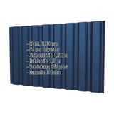 Trapezblech T20M Wand Enzianblau RAL 5010, 0,50 mm Stahl, mit eingeblendeten Eckdaten