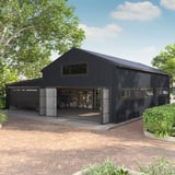 Garage mit Wandverkleidung aus Trapezblech T20M Graphitgrau, 0,50 mm Stahl