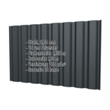 Trapezblech T20M Wand, Anthrazitgrau RAL 7016, 0,75 mm Stahl, mit eingeblendeten Eckdaten