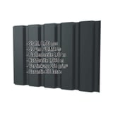 Trapezblech T35/207M Anthrazitgrau RAL 7016 mit 50 µm PURMAT Beschichtung, Eckdaten eingeblendet