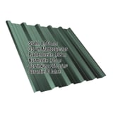 Trapezblech T35DR Moosgrün, 0,50 mm Stahl, mit eingeblendeten Eckdaten