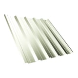 Trapezblech T35DR Dachprofil, Grauweiß RAL 9002, 0,50 mm Stahl, schräg von oben mit Schattenwurf