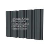 Trapezblech T35DR Aluminium 0,70 mm Anthrazitgrau mit eingeblendeten Eckdaten