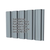 Trapezblech T35DR Fenstergrau mit eingeblendeten Eckdaten zu Material, Stärke und Beschichtung