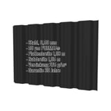 Trapezblech T35DR Wand Schwarz PURMAT 0,50 mm mit eingeblendeten Eckdaten