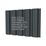 Trapezblech T35DR Anthrazitgrau, 0,40 mm Stahl, mit eingeblendeten Eckdaten