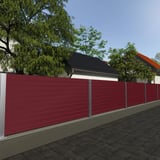 Trapezblech T35DR Weinrot RAL 3005 als Zaunverkleidung im Aussenbereich