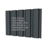 Trapezblech T35DR Wand Anthrazitgrau RAL 7016, 0,63 mm, mit eingeblendeten Eckdaten