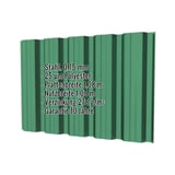Trapezblech T35DR Wand, Moosgrün RAL 6005, 0,75 mm Stahl, mit eingeblendeten Produktdaten