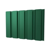 Trapezblech T35M Wand Moosgrün RAL 6005, 0,50 mm Stahl, 25 µm Polyester, schräg von vorne