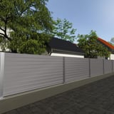 Trapezblech T35M Wand Graualuminium, 0,50 mm, als Zaunverkleidung im Aussenbereich