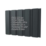 Trapezblech T35M Wand, Anthrazitgrau RAL 7016, 0,75 mm Stahl, mit eingeblendeten Eckdaten