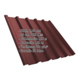 Trapezblech T35MD rotbraun, 0,50 mm Stahl, PURLAK Beschichtung, mit eingeblendeten Eckdaten