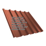 Trapezblech T35MD kupferbraun, 0,50 mm Stahl, PURLAK® Beschichtung, mit eingeblendeten Eckdaten