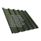 Trapezblech T35MD Stahl 0,50 mm Gruen mit PURMAT Beschichtung, Eckdaten eingeblendet