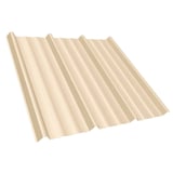 Trapezblech T45/333M Hellelfenbein, 0,75 mm Stahl, 25 µm Polyesterbeschichtung, Hauptansicht schraeg von oben