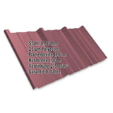 Trapezblech T45/333MD weinrot RAL 3005, 0,50 mm Stahl, mit eingeblendeten Eckdaten