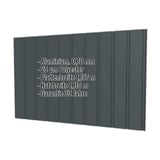 Trapezblech T7M Aluminium 0,70 mm Anthrazitgrau RAL 7016 mit eingeblendeten Eckdaten