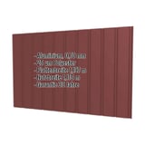 Trapezblech T7M Wand Rotbraun RAL 8012, 0,70 mm Aluminium, mit eingeblendeten Eckdaten