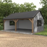 Trapezblech T7M Aluzink 0,63 mm als Wandverkleidung eines Carports mit Holzkonstruktion