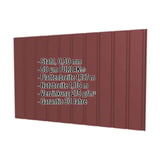 Trapezblech T7M Wand Rotbraun RAL 8012, 0,50 mm Stahl, PURLAK Beschichtung, mit eingeblendeten Eckdaten