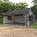 Trapezblech T7M Wand Weißaluminium (RAL 9006) als Verkleidung eines Carports