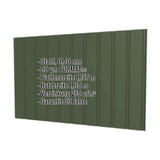 Trapezblech T7M Wand, Stahl 0,50 mm, gruen RAL 6010, mit PURMAT Beschichtung und Eckdaten-Einblendung