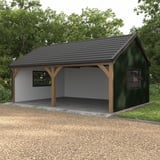 Trapezblech T7M Wand, gruen RAL 6010, 0,50 mm Stahl, PURMAT beschichtet, als Carport-Wand
