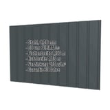 Trapezblech T7M Wand Anthrazitgrau, 0,50 mm Stahl, mit eingeblendeten Eckdaten
