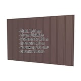 Trapezblech T7M Wand, Schokoladenbraun RAL 8017, 0,50 mm Stahl, mit eingeblendeten Eckdaten