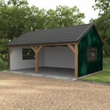 Carport mit Trapezblech T7M Wand Moosgrün, 0,50 mm Stahl, als Seitenverkleidung