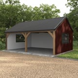 Carport mit Trapezblech T7M Wand Rotbraun RAL 8012, 0,75 mm, an der Seitenwand