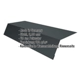 Traufenblech Anthrazitgrau RAL 7016 aus Stahl 0,50 mm, 25 µm Polyester beschichtet, mit eingeblendeten Eckdaten