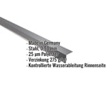 Traufenblech Anthrazitgrau RAL 7016, 0,50 mm Stahl, mit eingeblendeten Eckdaten