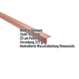 Traufenblech Kupferbraun RAL 8004, 0,75 mm Stahl, mit eingeblendeten Eckdaten