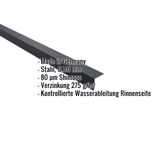 Traufenblech Anthrazitgrau RAL 7016, 0,50 mm Stahl, mit eingeblendeten Eckdaten