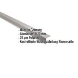Traufenblech Aluminium Graualuminium 0,70 mm, mit eingeblendeten Eckdaten zu Material und Beschichtung