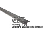 Traufenblech Tiefschwarz RAL 9005, 0,50 mm Stahl, mit eingeblendeten Produktmerkmalen