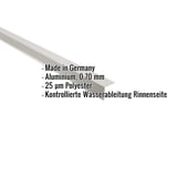 Traufenblech Aluminium Weißaluminium 0,70 mm mit eingeblendeten Eckdaten