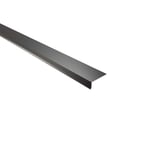 Traufenblech Tiefschwarz RAL 9005, 0,50 mm Stahl, Hauptansicht schraeg von oben