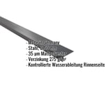 Traufenblech Stahl 0,50 mm dunkelgrau mit Mattpolyester-Beschichtung, Eckdaten eingeblendet