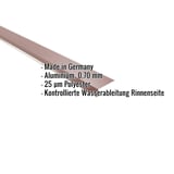 Traufenblech Aluminium 0,70 mm Rotbraun mit eingeblendeten Eckdaten