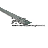 Traufenblech Aluminium moosgrün, 0,70 mm Stärke, mit eingeblendeten Eckdaten