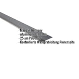 Traufenblech Aluminium Anthrazitgrau mit eingeblendeten Eckdaten: Made in Germany, 0,70 mm, 25 µm Polyester