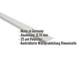 Traufenblech Aluminium Weißaluminium, 0,70 mm, mit eingeblendeten Eckdaten