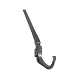 Universal-Rinnenhalter aus PVC in Graphit, freigestellt, mit verstellbarem Befestigungsarm