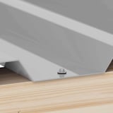 Verzinkte Schraube Weckman, weißaluminium, in Tiefsicke einer Profilplatte auf Holzkonstruktion montiert